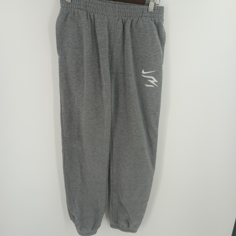 Nike 3 Brand Russell Wilson Boys XL Gray Fleece Jogger Sweatpants 825663947215